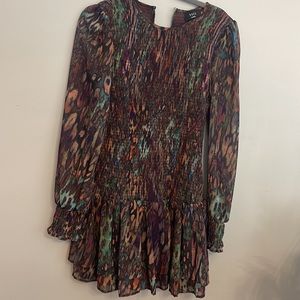 New without tags VICI fall, beautiful print ruched layered dress large